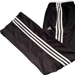 Adidas Womens  Three Stripe Track Running Soccer Pants Joggers Black White Small